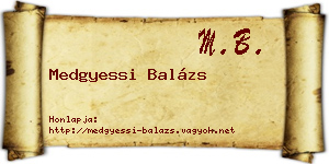 Medgyessi Balázs névjegykártya